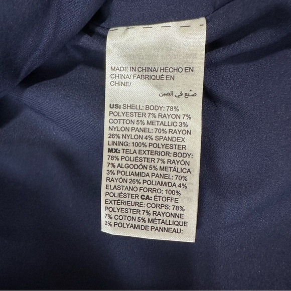 CHICOS 0 Jacquard Embroidered Jacket  Blue Metallic Lined Career Boho- Women’s - Picture 8 of 12